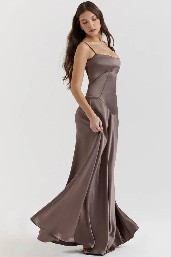 Women’s Slip Maxi Dress Polyester for Spring