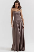 Women’s Slip Maxi Dress Polyester for Spring