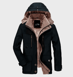 Men’s Insulated Hooded Parka with Fleece Lining for Winter