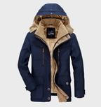 Men’s Insulated Hooded Parka with Fleece Lining for Winter