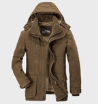 Men’s Insulated Hooded Parka with Fleece Lining for Winter