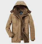 Men’s Insulated Hooded Parka with Fleece Lining for Winter