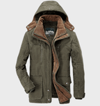 Men’s Insulated Hooded Parka with Fleece Lining for Winter