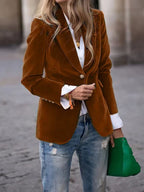 Women’s Velvet Blazer Jacket for Early Spring