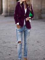 Women’s Velvet Blazer Jacket for Early Spring