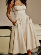 Women’s Cotton Midi Dress for Spring Occasions