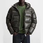 Men’s Down Puffer Jacket with Hood for Winter