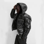 Men’s Down Puffer Jacket with Hood for Winter