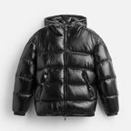 Men’s Down Puffer Jacket with Hood for Winter