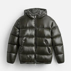 Men’s Down Puffer Jacket with Hood for Winter