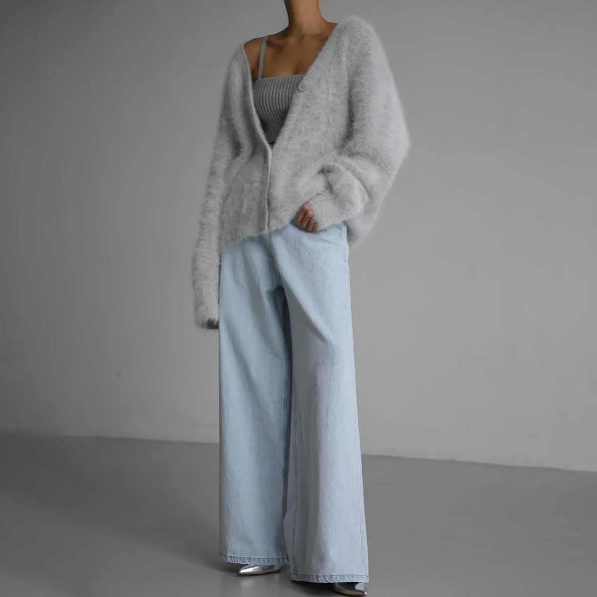 Women’s Wool Blend Button Cardigan for Winter Wear