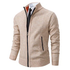 Men’s Wool Blend Knit Zip Jacket for Winter