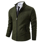 Men’s Wool Blend Knit Zip Jacket for Winter