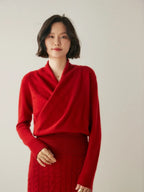 Women’s Cashmere Wrap Neck Jumper for Early Spring