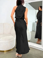 Women's Satin Maxi Evening Dress Spring