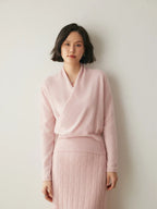 Women’s Cashmere Wrap Neck Jumper for Early Spring