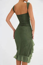 Women’s Sleeveless Midi Dress Polyester for Spring