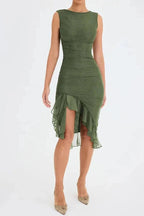 Women’s Sleeveless Midi Dress Polyester for Spring