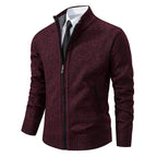 Men’s Wool Blend Knit Zip Jacket for Winter