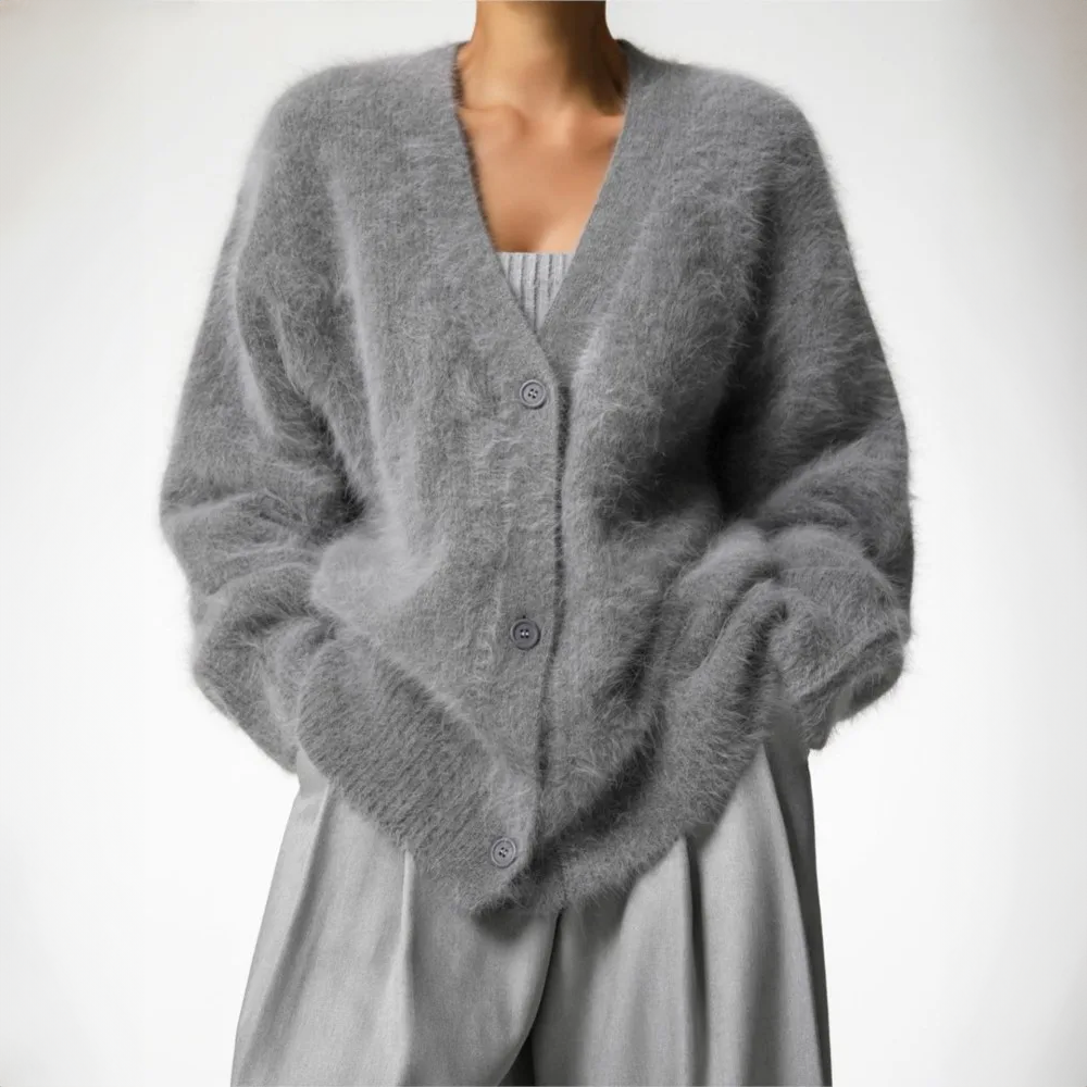 Women’s Wool Blend Button Cardigan for Winter Wear