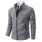 Men’s Wool Blend Knit Zip Jacket for Winter