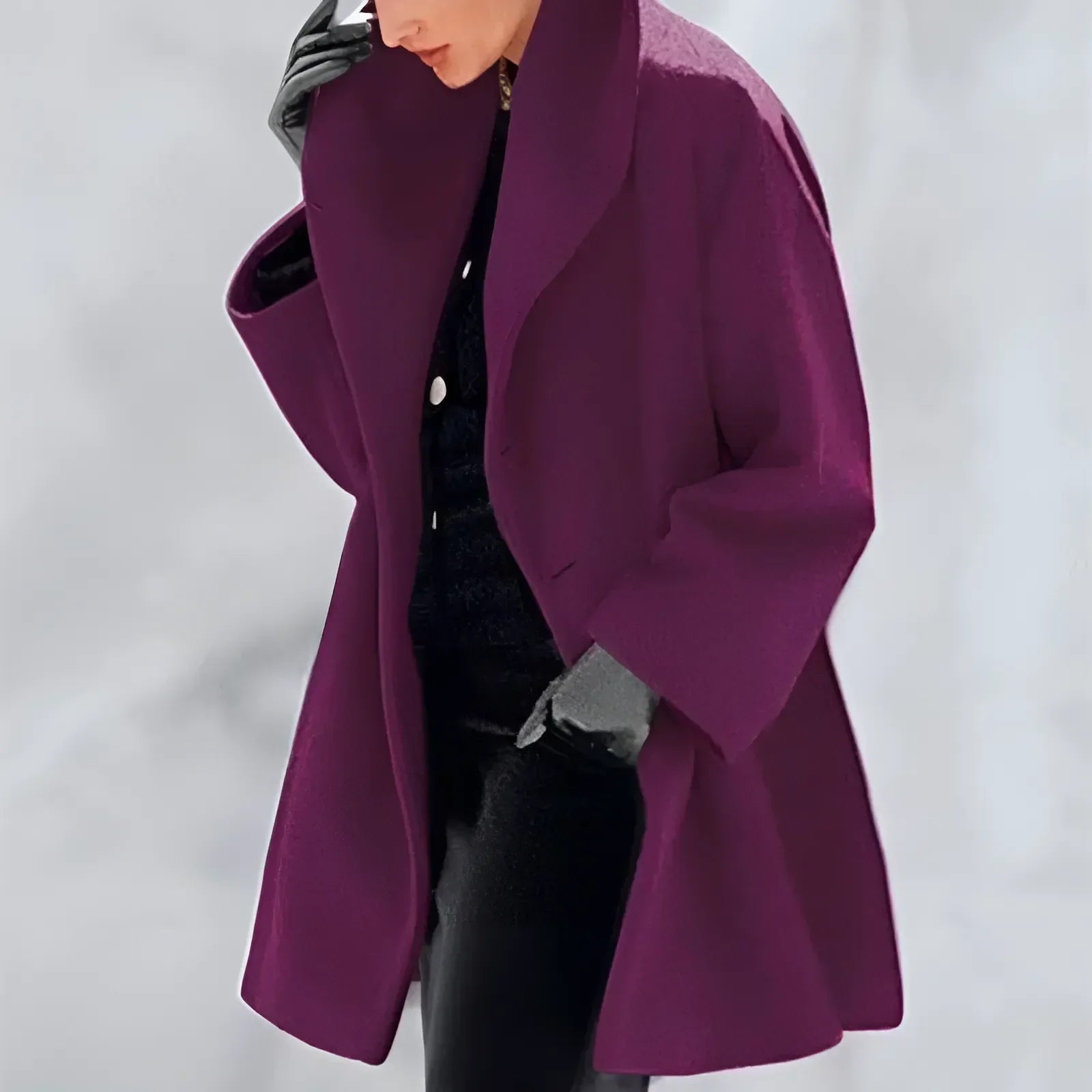 Women's Long Wool Coat for Winter