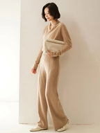 Women’s Cashmere Wrap Neck Jumper for Early Spring
