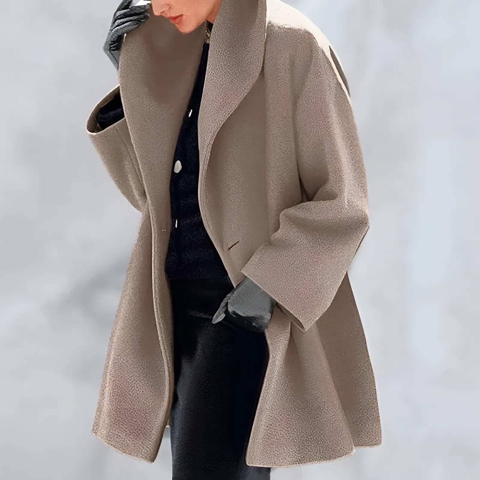 Women's Long Wool Coat for Winter