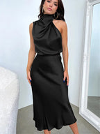 Women's Satin Maxi Evening Dress Spring