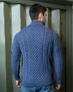 Men’s Merino Wool Cable Knit Half Zip Jumper for Winter