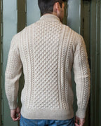 Men’s Merino Wool Cable Knit Half Zip Jumper for Winter