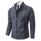 Men’s Wool Blend Knit Zip Jacket for Winter
