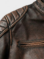Men’s Leather Biker Jacket for Winter