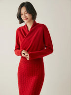 Women’s Cashmere Wrap Neck Jumper for Early Spring