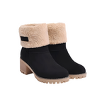 Women’s Leather Ankle Boots with Fleece Lining for Winter
