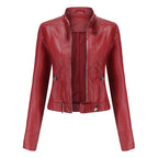 Women’s Leather Biker Jacket for Spring Transition