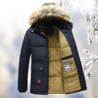 Men’s Fleece Lined Hooded Winter Parka Jacket