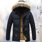 Men’s Fleece Lined Hooded Winter Parka Jacket