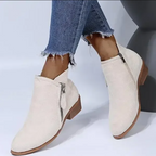 Women’s Suede Ankle Boots with Block Heel for Winter