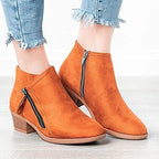 Women’s Suede Ankle Boots with Block Heel for Winter