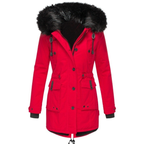 Women’s Insulated Winter Parka Jacket with Faux Fur Hood