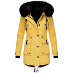 Women’s Insulated Winter Parka Jacket with Faux Fur Hood