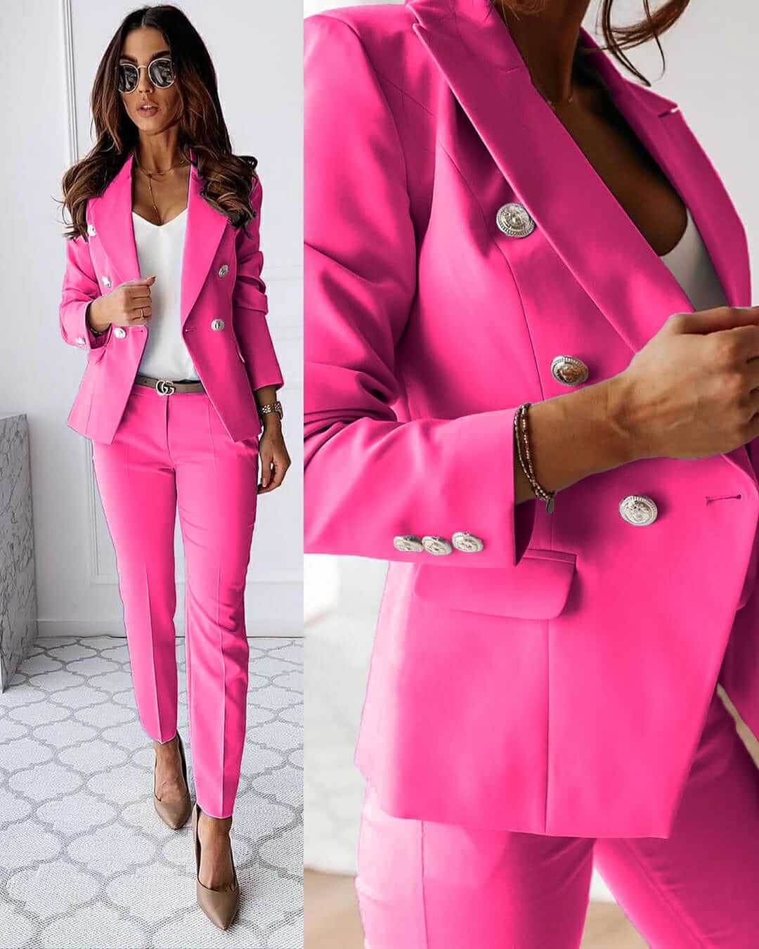 Women's Tailored Wool Blend Suit Spring