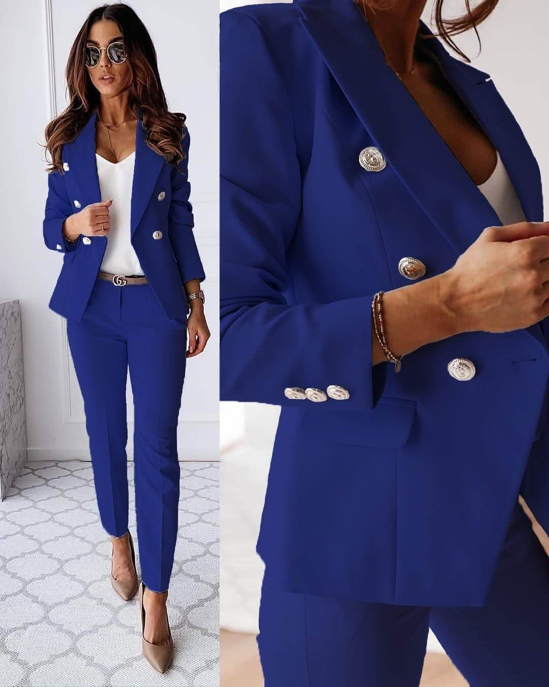 Women's Tailored Wool Blend Suit Spring