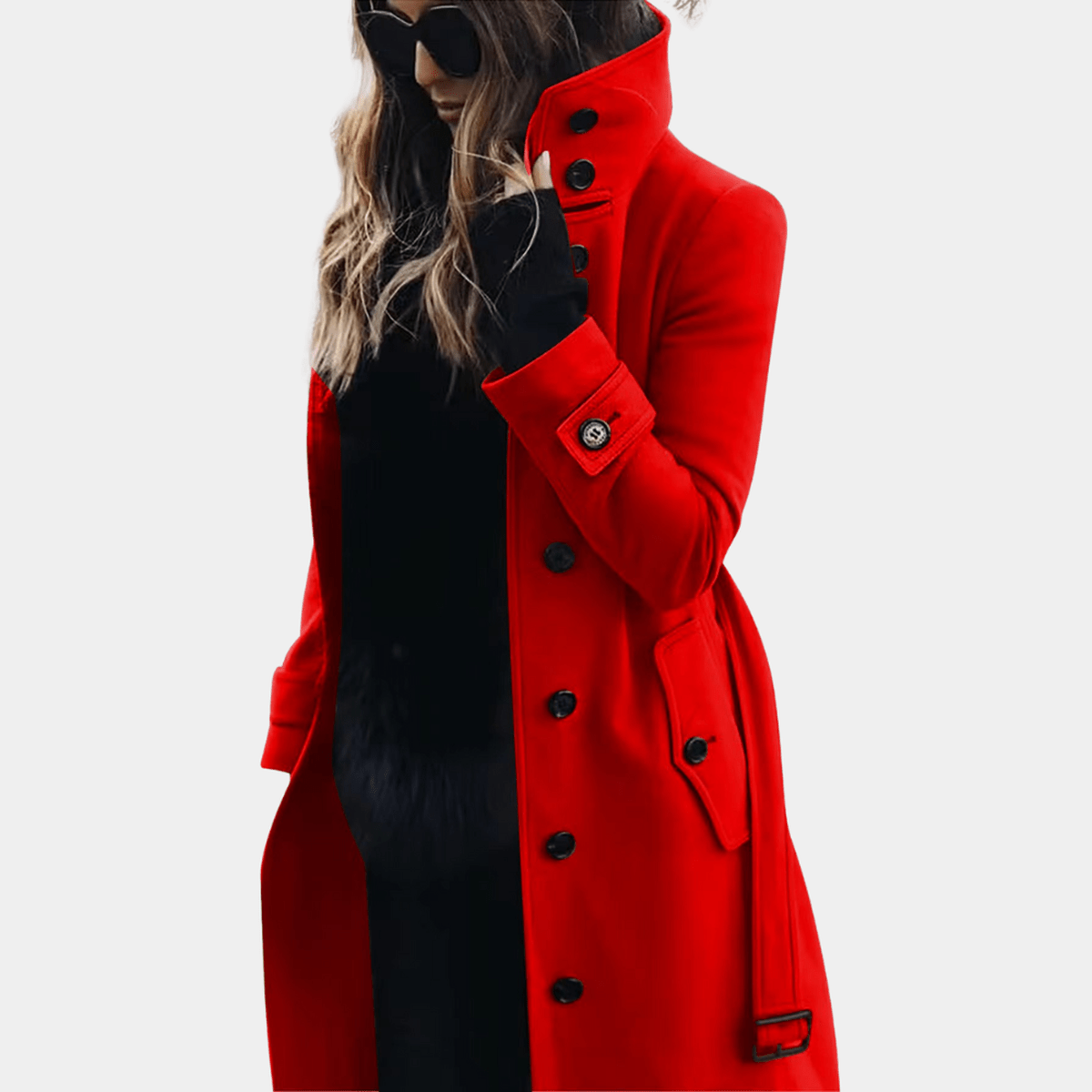Women’s Wool Blend Trench Coat for Winter