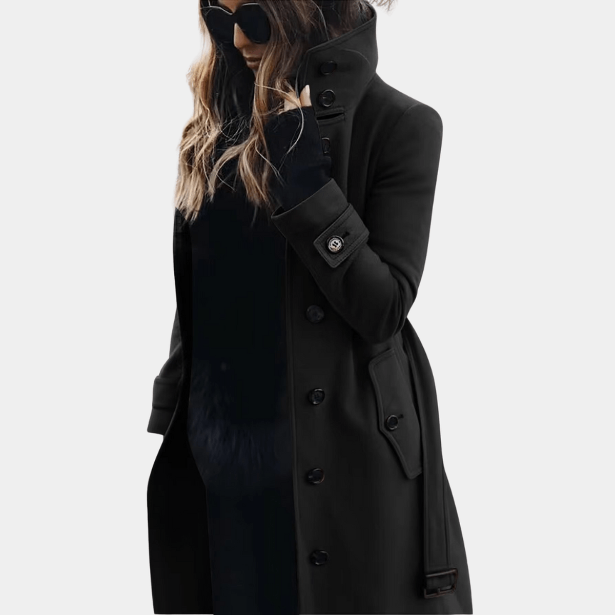 Women’s Wool Blend Trench Coat for Winter