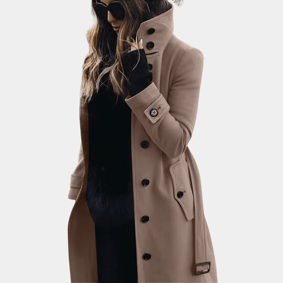 Women’s Wool Blend Trench Coat for Winter
