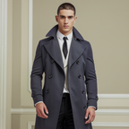 Men’s Wool Blend Double Breasted Winter Overcoat