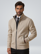 Men’s Wool Blend Knit Zip Jacket for Winter