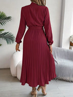 Women’s Chiffon Pleated Midi Dress for Spring Occasions